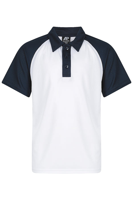Manly Kids Polos - WHITE/NAVY