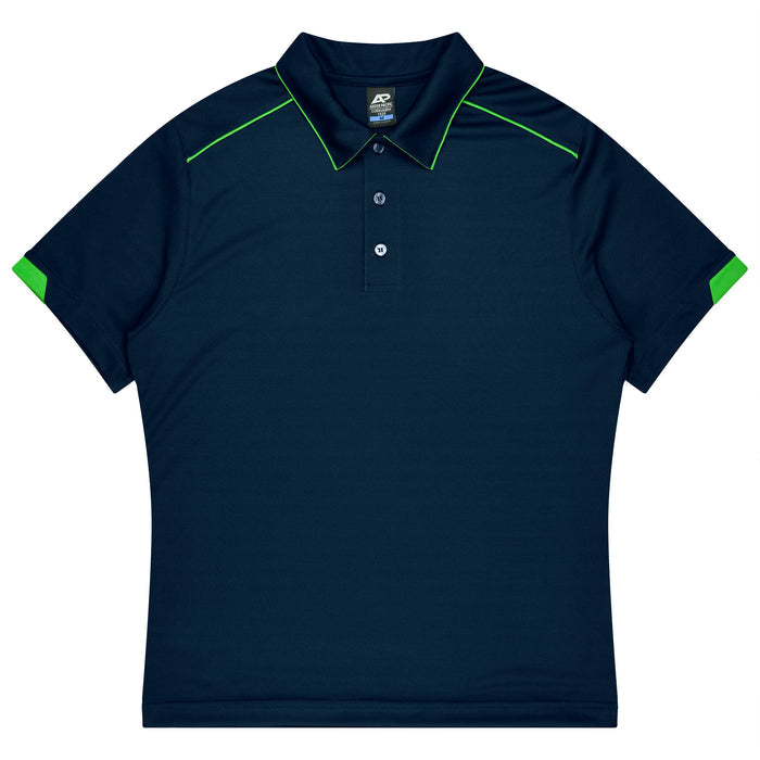 Currumbin Kids Polos - NAVY/KAWA GREEN