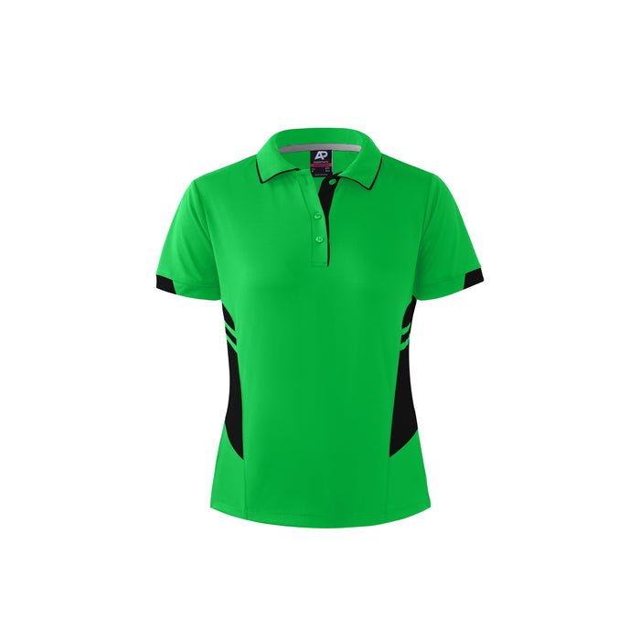 Tasman Lady Polos - NEON GREEN/BLACK