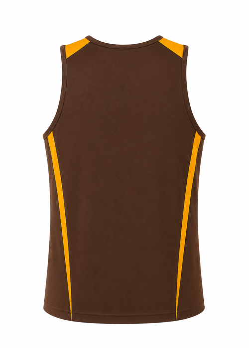 Eureka Mens Singlets - CHOCOLATE/GOLD
