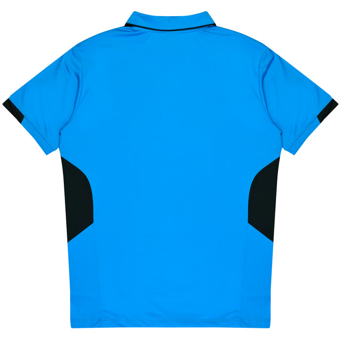 Tasman Kids Polos - CYAN/BLACK