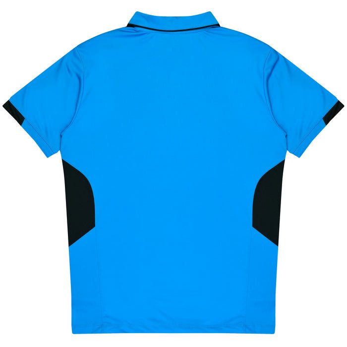 Tasman Kids Polos - CYAN/BLACK