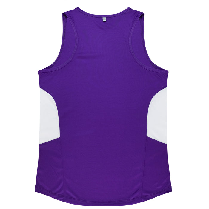 Tasman Lady Singlets - PURPLE/WHITE