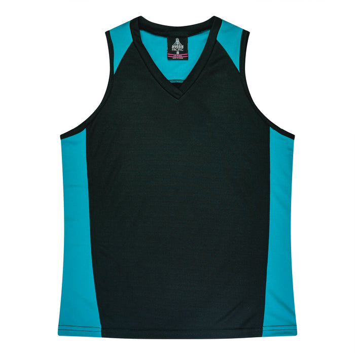 Premier Lady Singlets - BLACK/TEAL