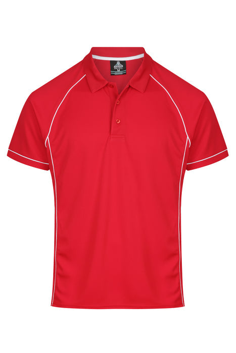Endeavour Mens Polos - RED/WHITE