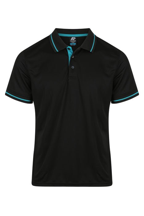 Cottesloe Mens Polos - BLACK/TEAL