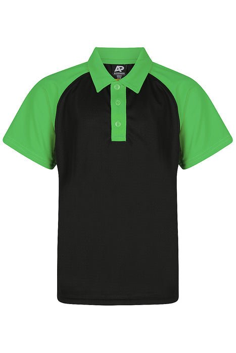 Manly Kids Polos - BLACK/KAWA GREEN