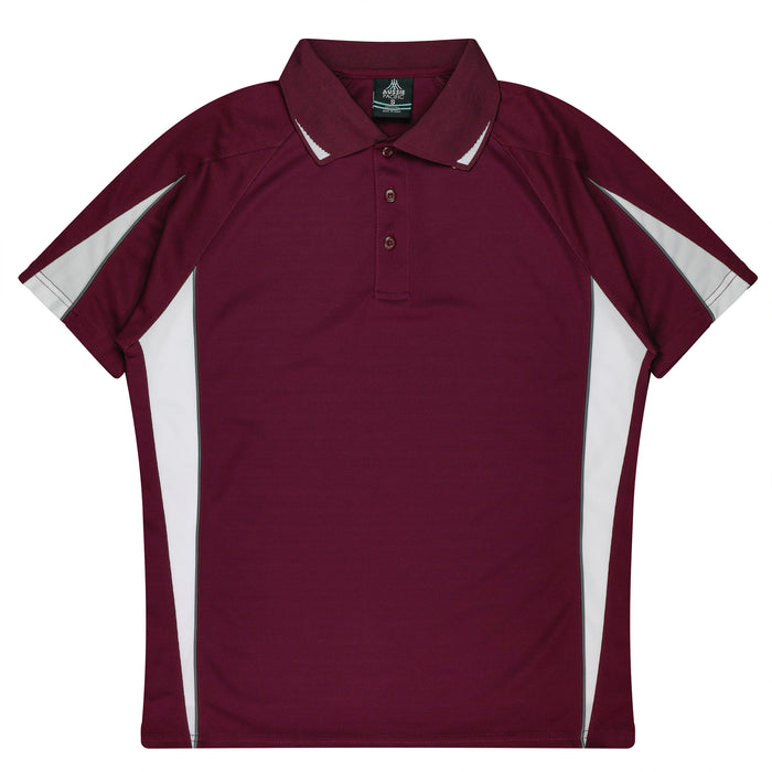 Eureka Kids Polos - MAROON/WHITE