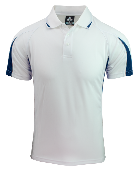 Eureka Mens Polos - WHITE/NAVY