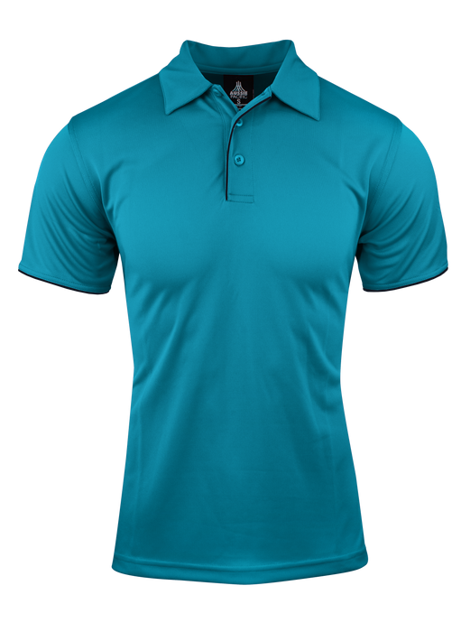 Yarra Mens Polos - TEAL/BLACK