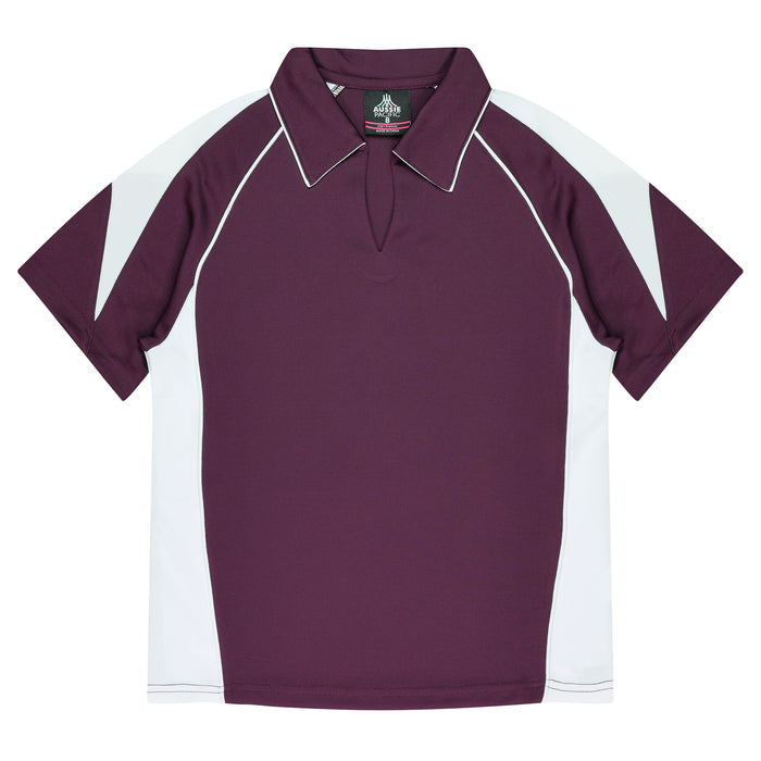 Premier Lady Polos - BURGUNDY/WHITE
