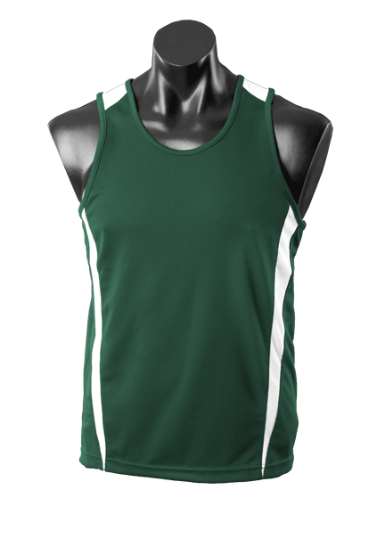 Eureka Kids Singlets - BOTTLE/WHITE