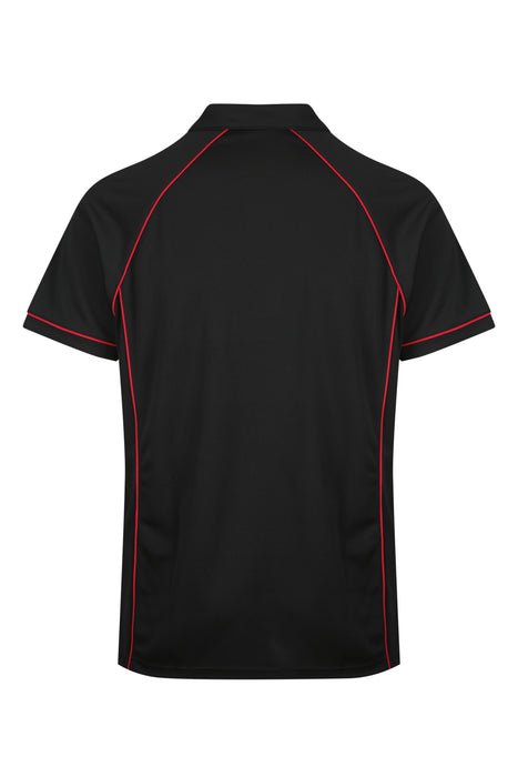 Endeavour Mens Polos - BLACK/RED
