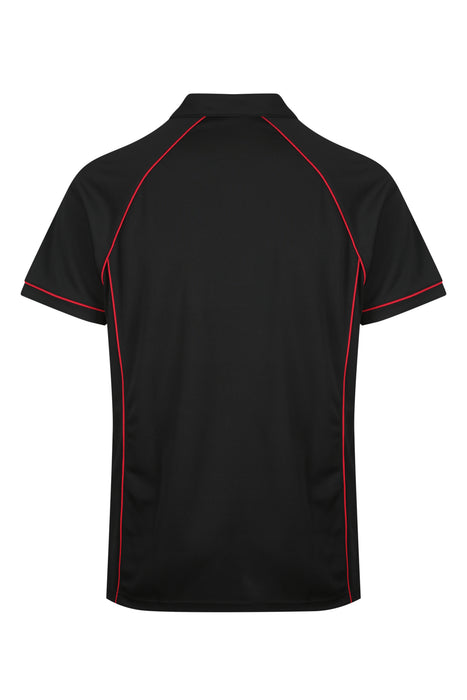 Endeavour Mens Polos - BLACK/RED