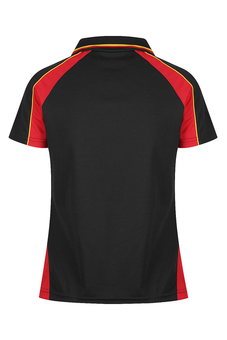 Panorama Lady Polos - BLACK/RED/GOLD