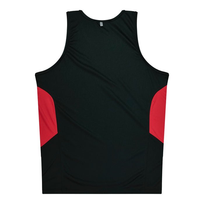 Tasman Kids Singlets - BLACK/RED