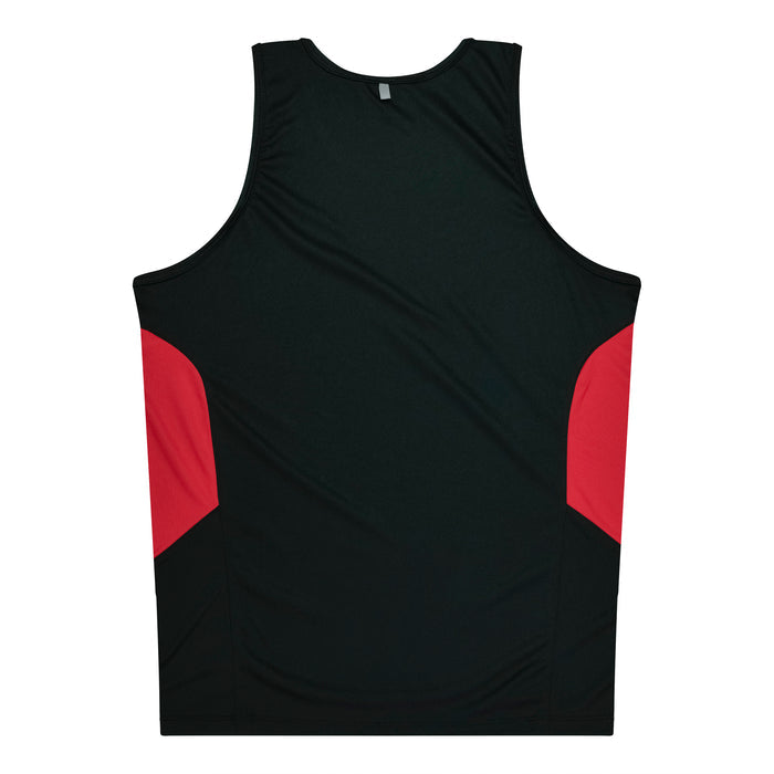 Tasman Kids Singlets - BLACK/RED