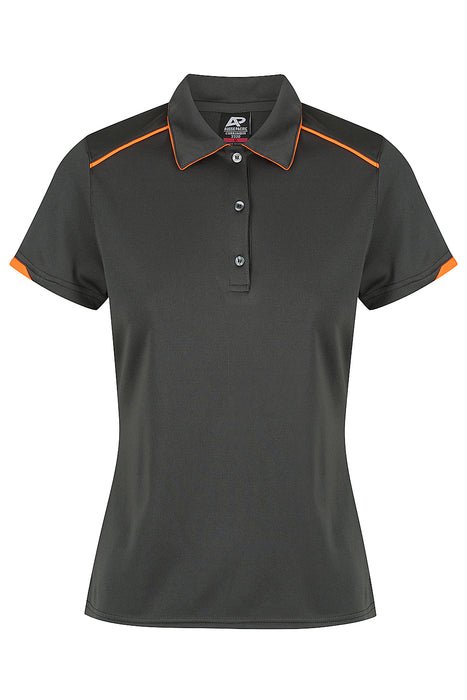 Currumbin Lady Polos - SLATE/HI VIZ ORANGE