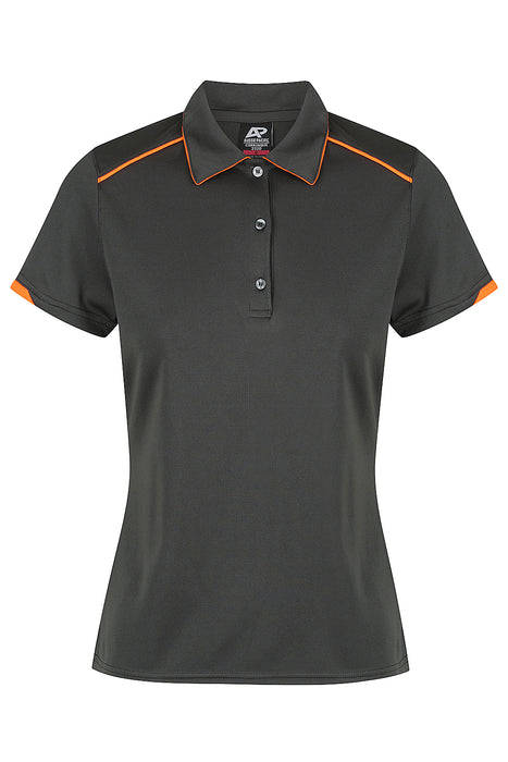 Currumbin Lady Polos - SLATE/HI VIZ ORANGE