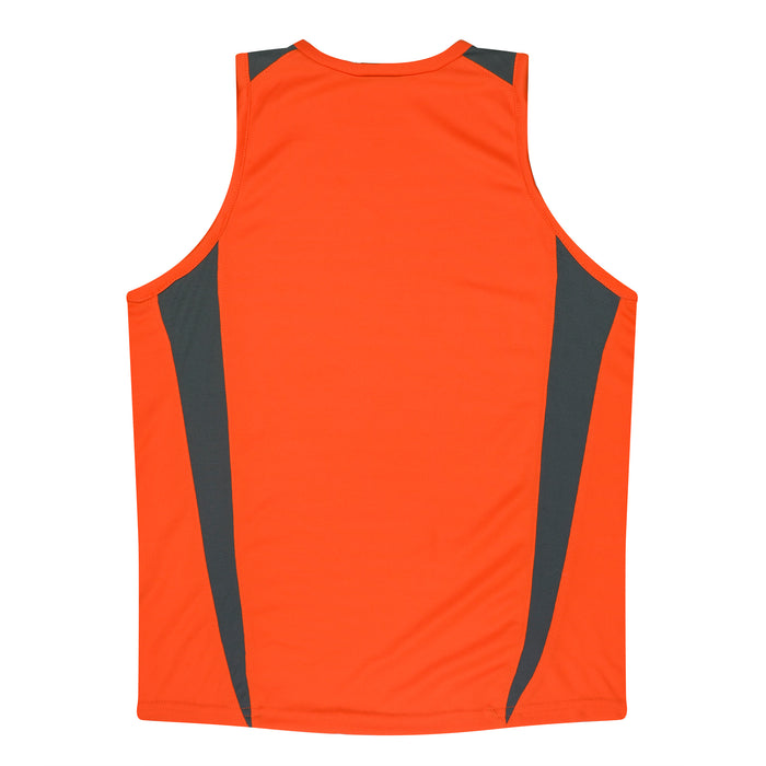 Eureka Lady Singlets - ORANGE/CHARCOAL