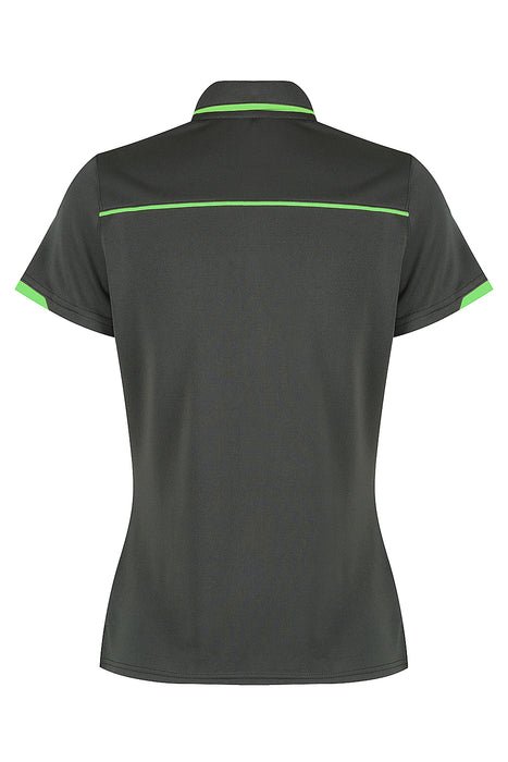 Currumbin Lady Polos - SLATE/HI VIZ GREEN