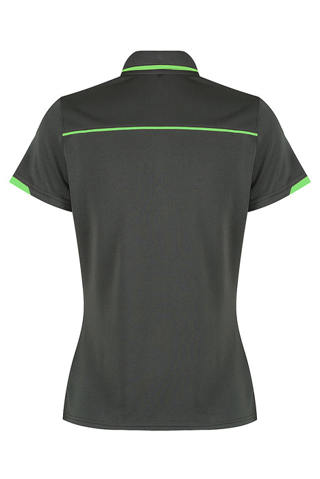 Currumbin Lady Polos - SLATE/HI VIZ GREEN