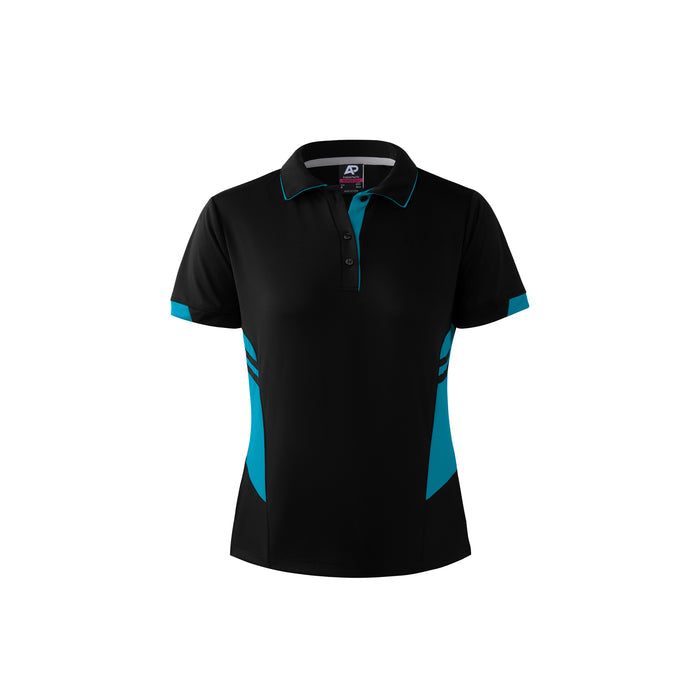 Tasman Lady Polos - BLACK/TEAL