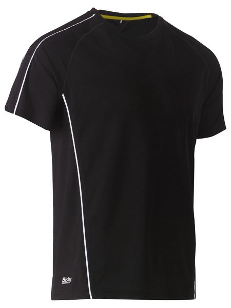 Bisley Cool Mesh Tee with Reflective Piping BK1426 - Black front