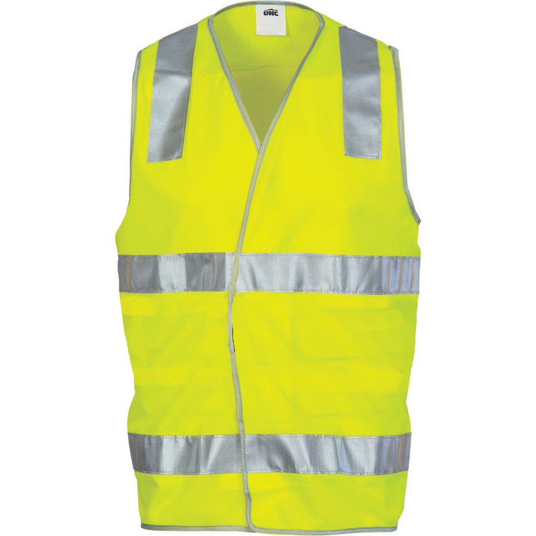 Day/Night Safety Vest with Hoop & Shoulder CSR R/Tape - Yellow