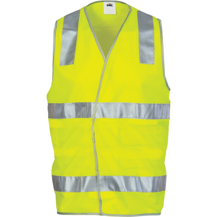 Day/Night Safety Vest with Hoop & Shoulder CSR R/Tape - Yellow