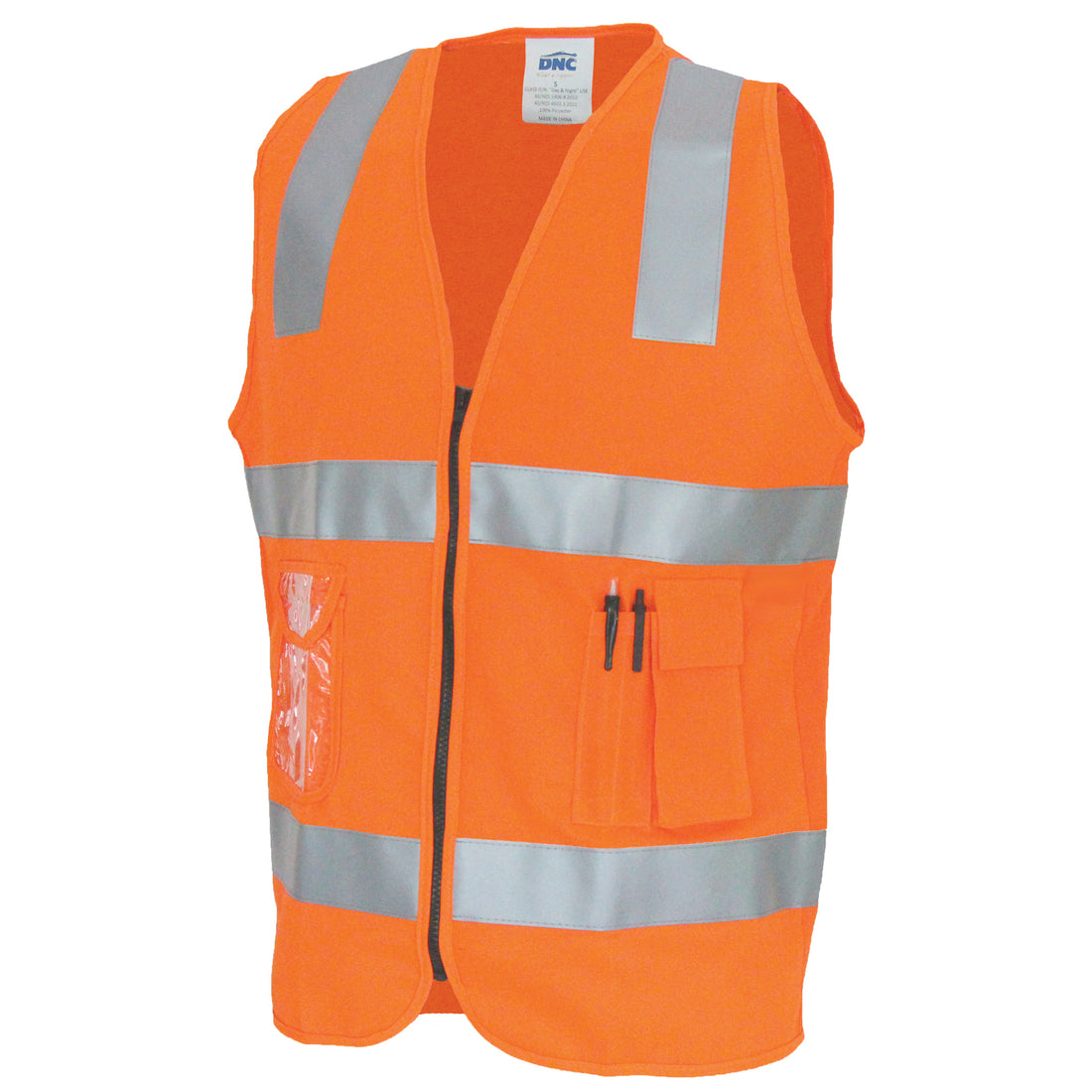 Day/Night Side Panel Safety Vest with CSR R/Tape - Orange