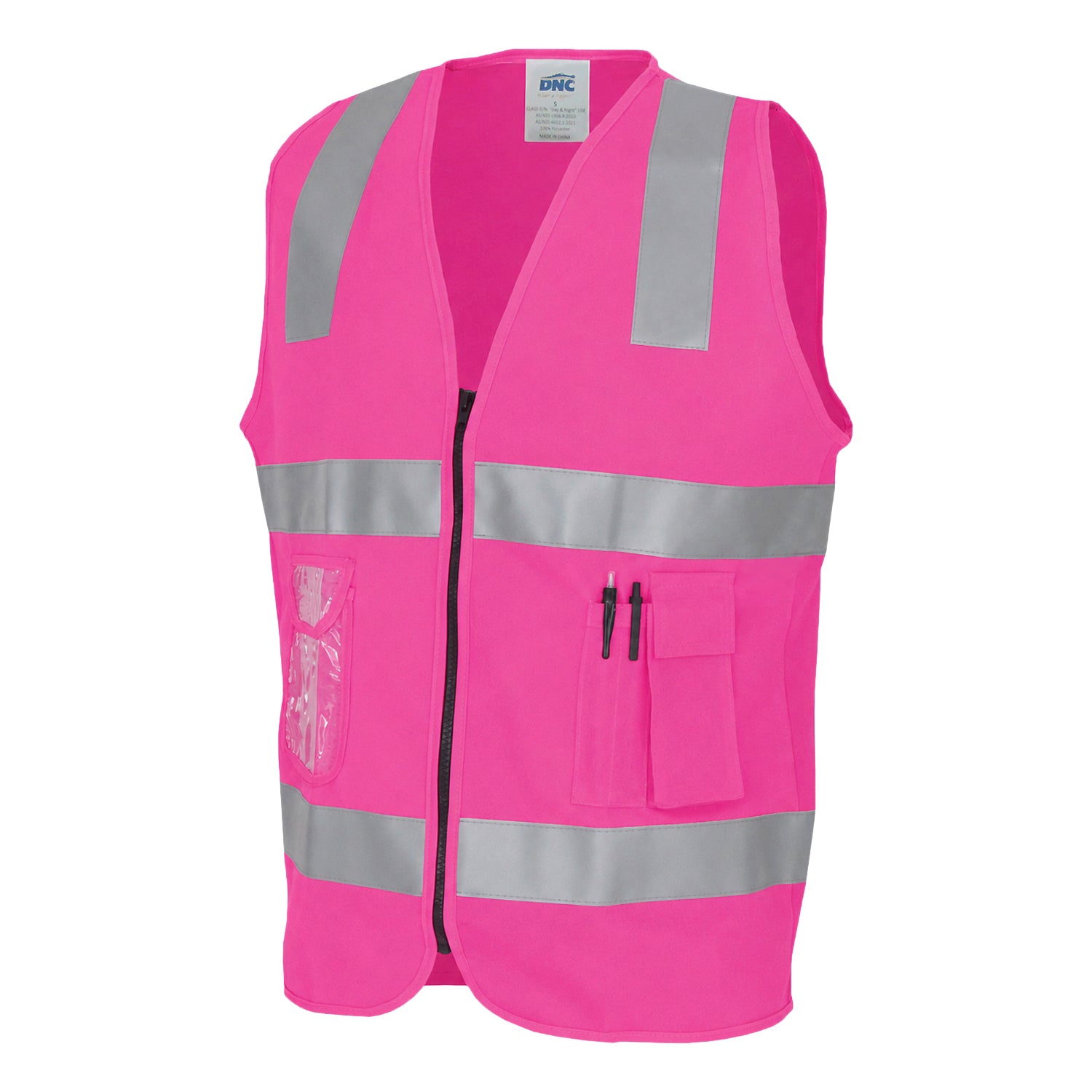 Day/Night Side Panel Safety Vest with CSR R/Tape - Pink