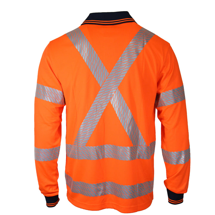 HiVis Segmented Tape "X" Back Polo - LS