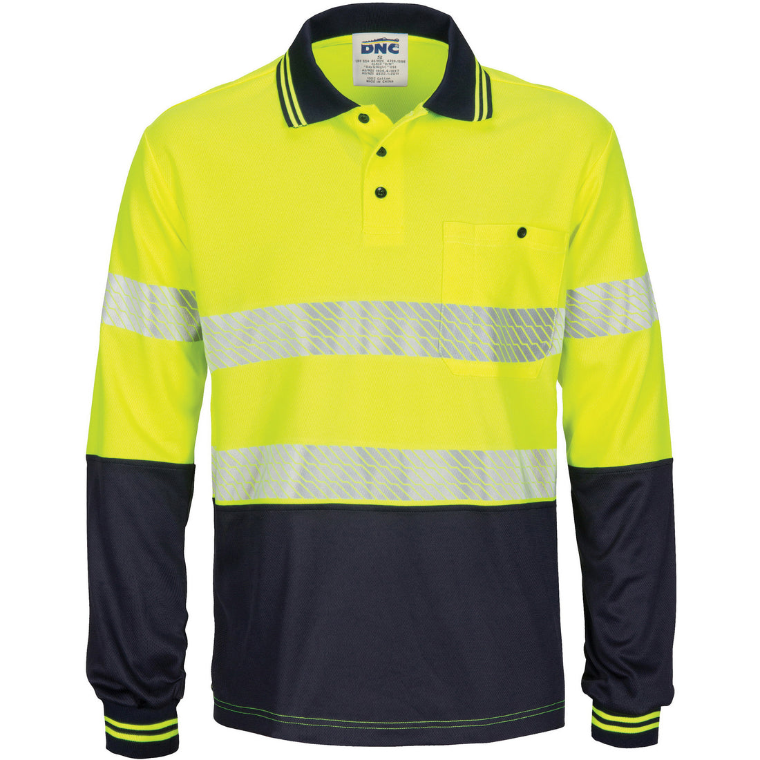 HiVis Segment Taped Micromesh Polo - Long Sleeve