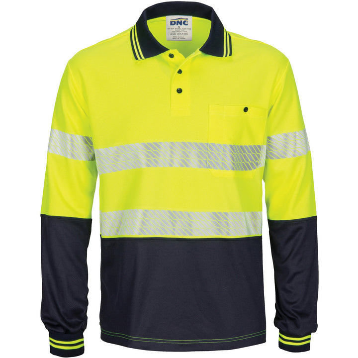 HiVis Segment Taped Micromesh Polo - Long Sleeve