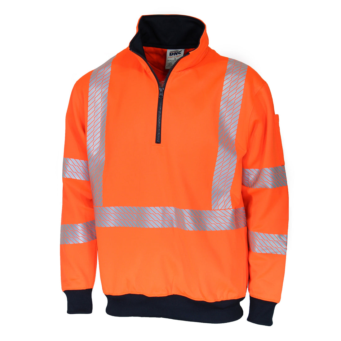 HiVis Segmented Tape "X" Back 1/2 Zip Jumper - Orange