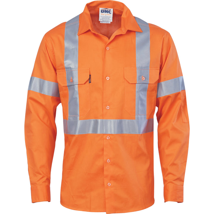 Cotton Shirt "X" Back CSR R/Tape - L/S - Rail Orange