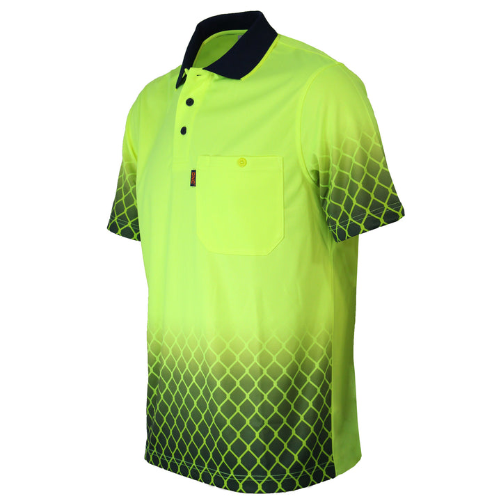 HiVis Sublimated Metal Mesh Polo