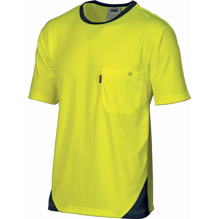 HiVis Cool-Breathe Tee - short sleeve - Yellow/Navy