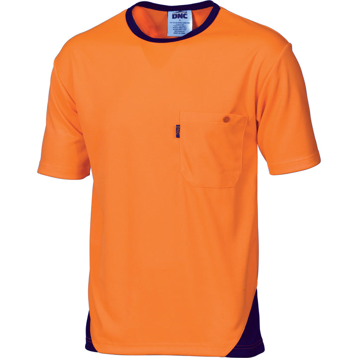 HiVis Cool-Breathe Tee - short sleeve - Orange/Navy