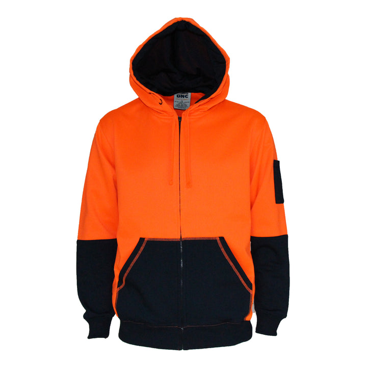 Hivis Two Tone Full Zip Super Fleecy Hoodie