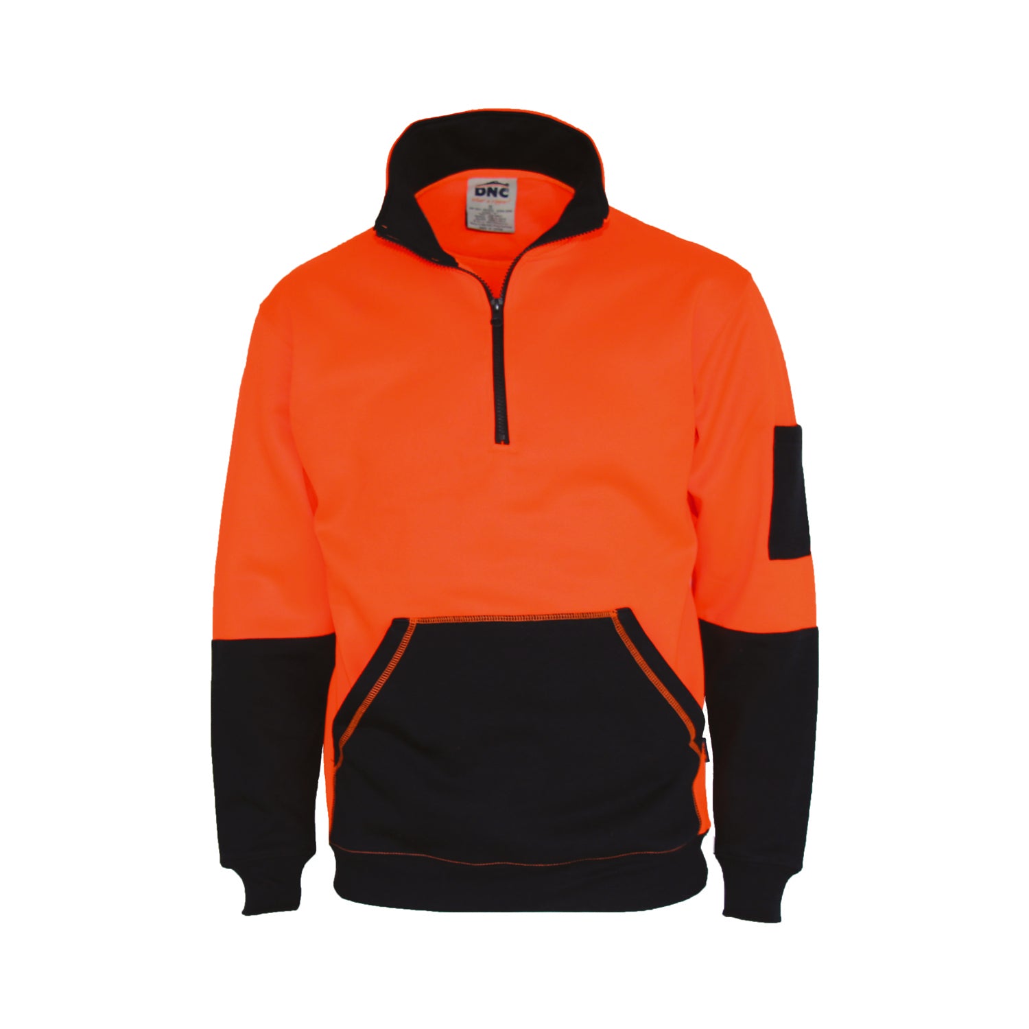 HiVis 1/2 Zip Super Fleecy - Orange/Navy
