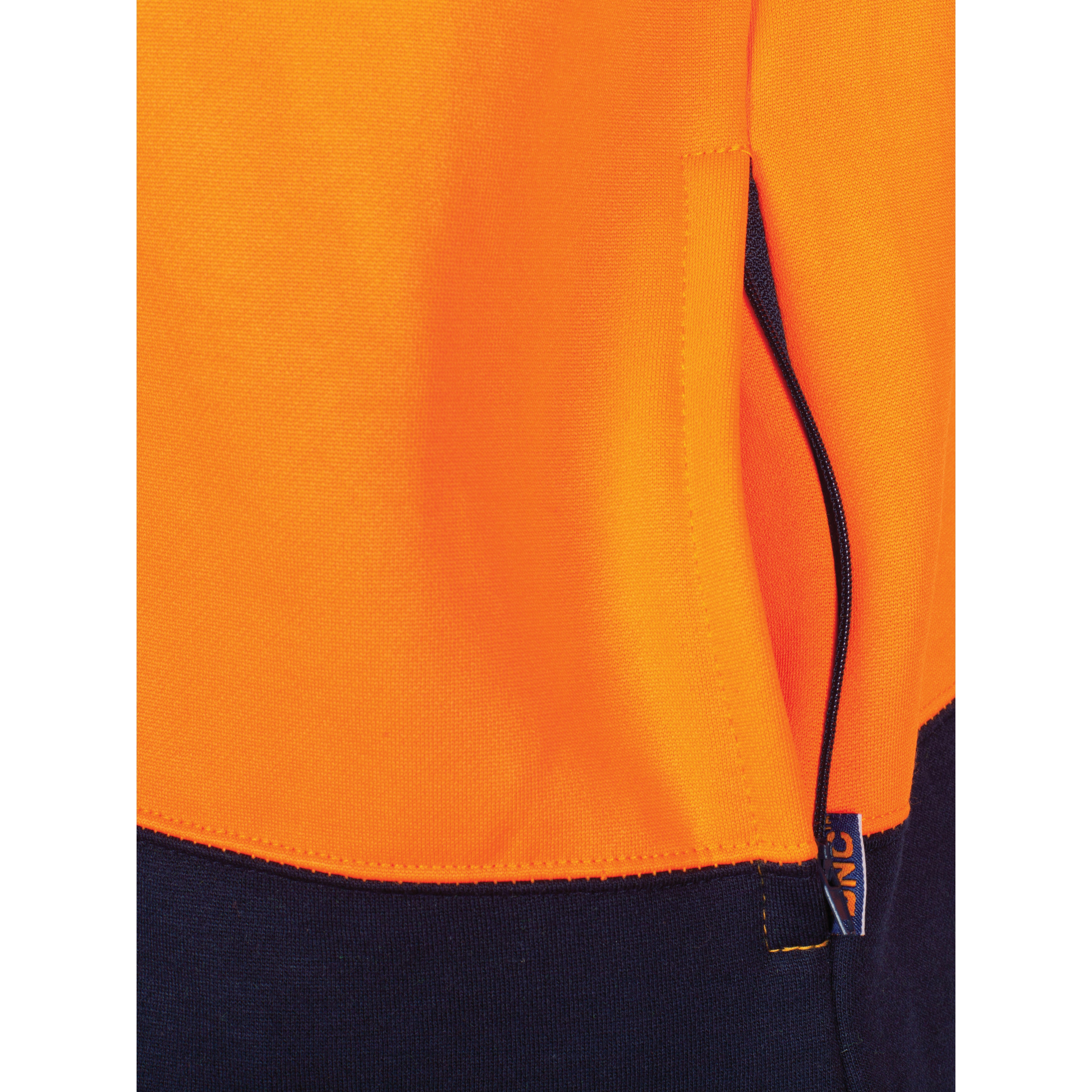 HiVis Two Tone Full Zip Fleecy Sweatshirt with Two Side Zipped Pockets