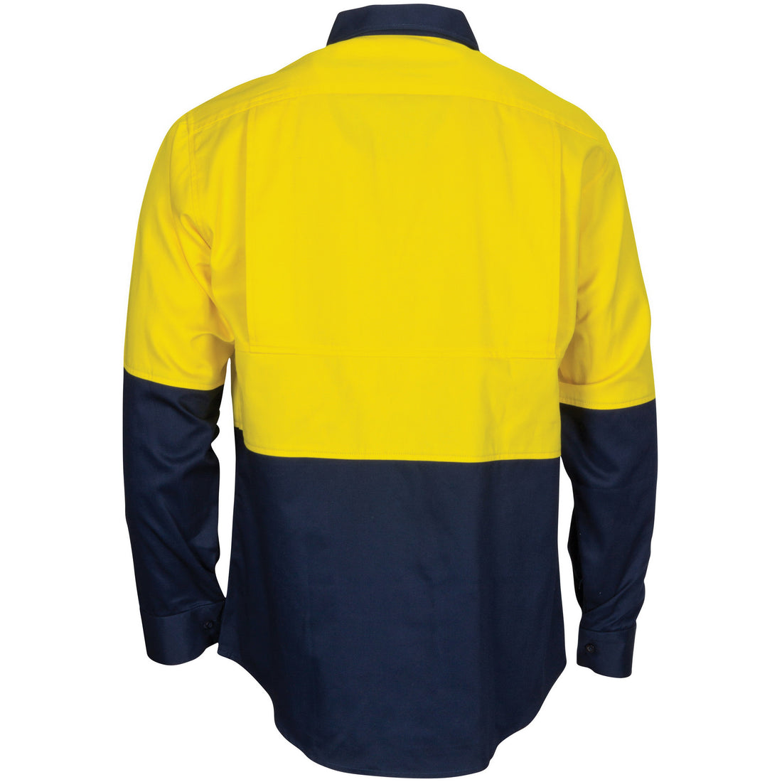 HiVis L/W Cool-Breeze Two Tone Vertical Vented Cotton Shirt with Gusset Sleeves - Long Sleeve