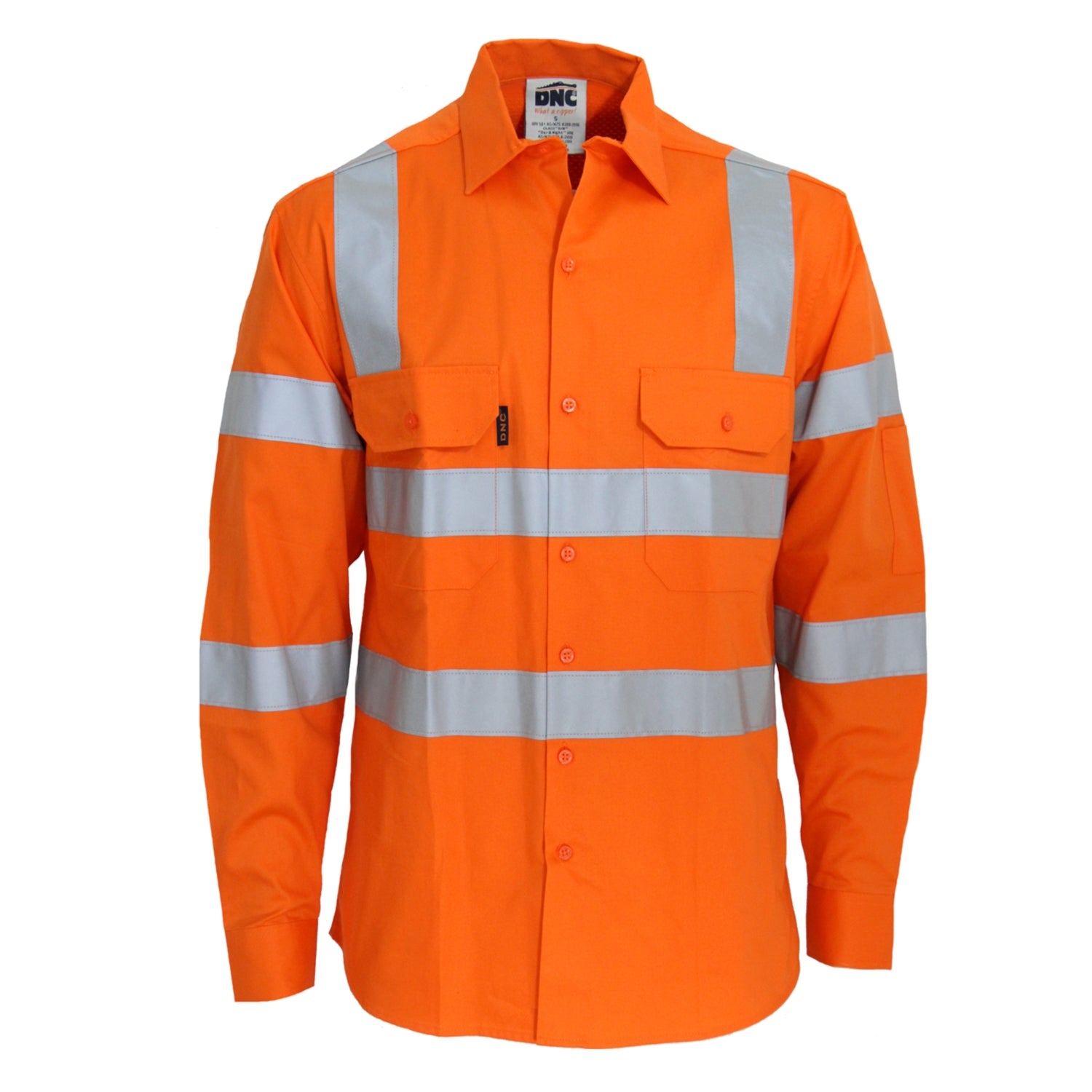 HiVis Lightweight CSR R/Tape VIC Rail Shirt - Long Sleeve - Rail Orange