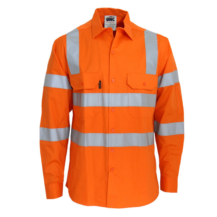HiVis Lightweight CSR R/Tape VIC Rail Shirt - Long Sleeve - Rail Orange