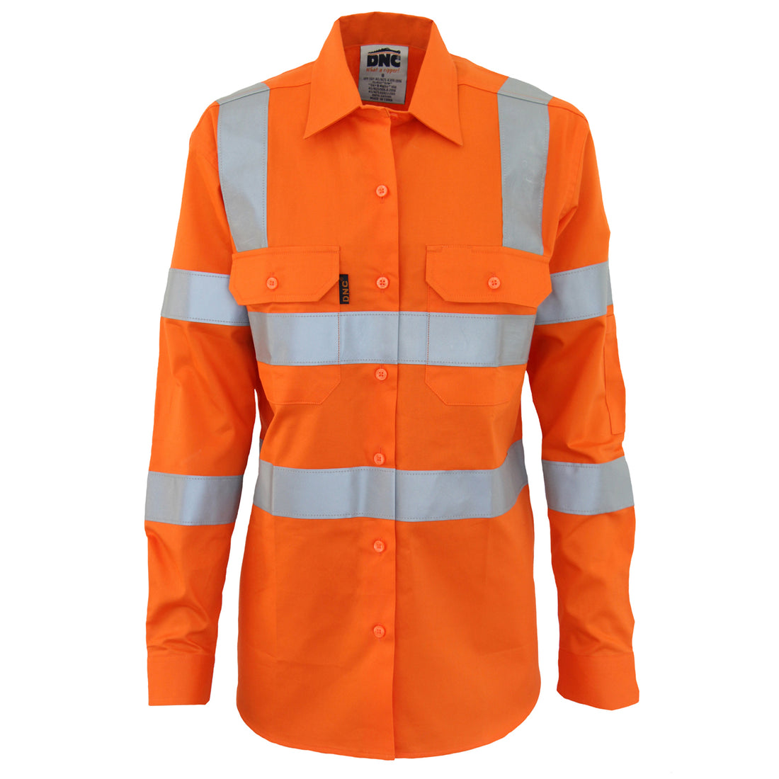 Ladies HiVis L/W Cotton VIC Rail Shirt with CSR R/Tape