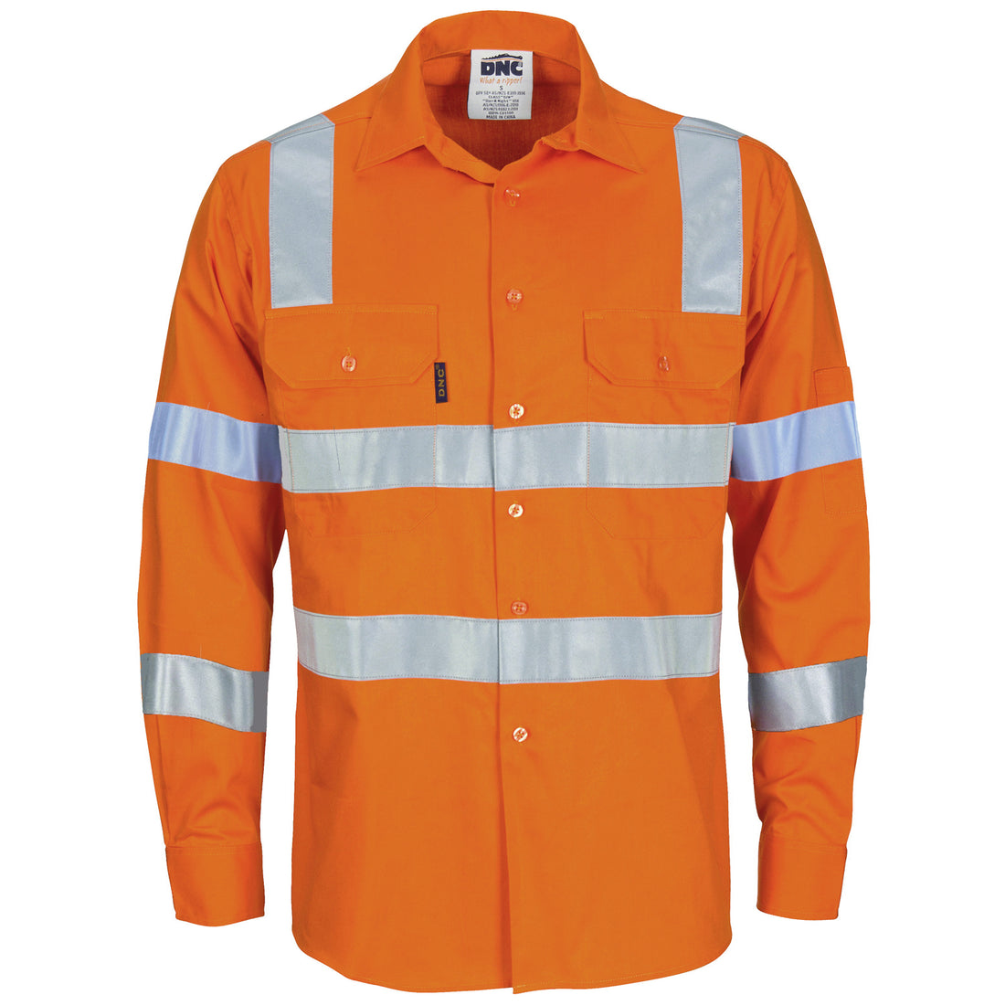 HiVis L/W Bio-Motion Shoulder Stripe & "X" Back Shirt with CSR R/Tape - Rail Orange