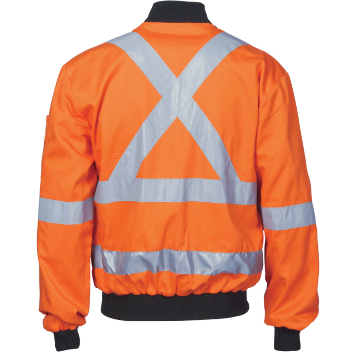 HiVis Cotton Bomber Jacket with "X" Back & Additional CSR R/Tape Below Tail