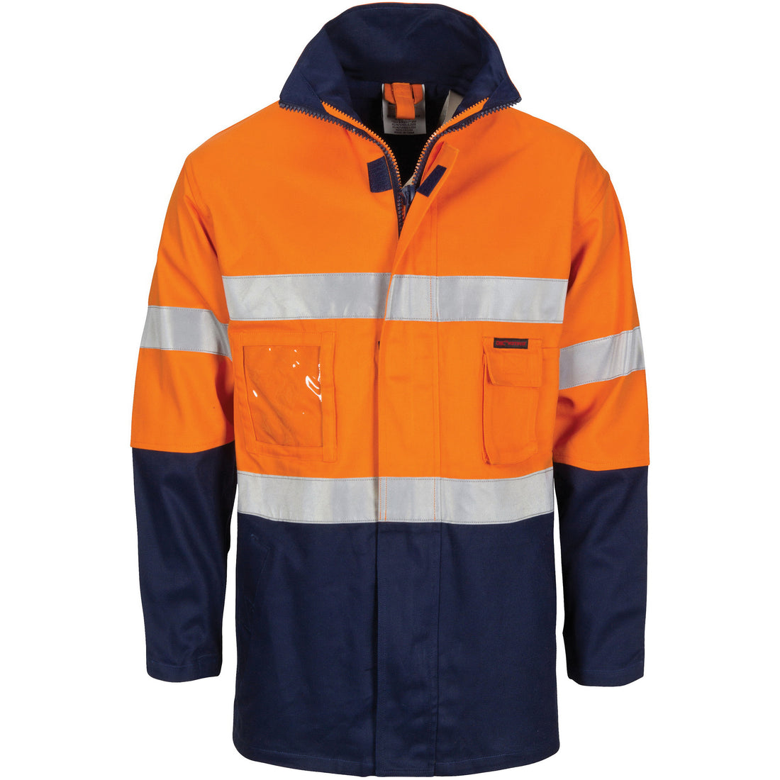 HiVis Cotton Drill "2 in 1" Jacket with CSR R/Tape - Orange/Navy